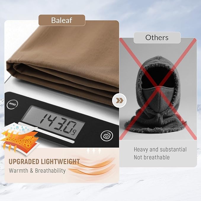 baleaf Balaclava Ski Mask Winter Water Resistant Face Mask for Women Men Cold Weather Gear Skiing Snowboarding Neck Gaiter