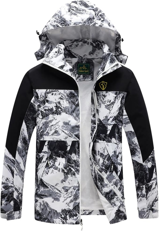 GIISAM Rain Jacket for Men, Mens Waterproof Raincoat Lightweight Rain Jackets Outdoor Rain Coat Windbreaker with Hood