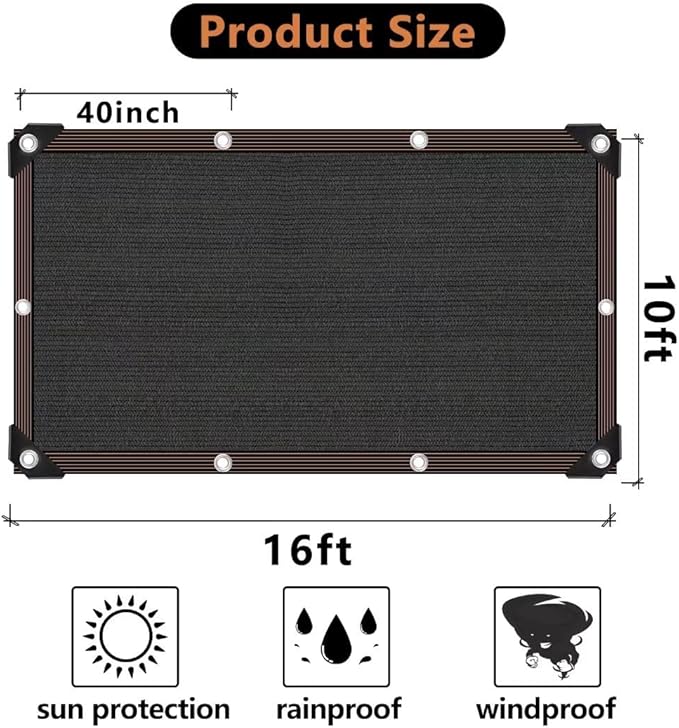 Shade Cloth - 70-90% Sunblock Net for Garden Patio,Shade Sails for Plants Greenhouse Outdoor Pergola Lawn Swimming Sun Shade Cloths for Kennel Chicken Coop Easier to Hang Shade Net Cover