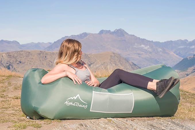 AlphaBeing Inflatable Lounger Beach Chair Accessories, Air Sofa Hammock Inflatable Couch for Camping Backyard Lakeside with Compression Sacks, Ideal Outdoor Gifts for Adults