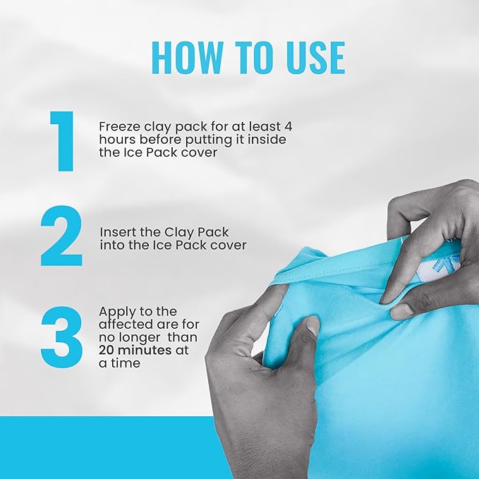 ICEWRAPS Extra Cover ONLY for 10"x14" Clay Ice Pack | Reusable and Washable Soft Fabric Cover for Cold Pack | Fabric Cold Compress Sleeve | 10"x14" Soft Ice Pack Cover | Blue Fabric Cover Only