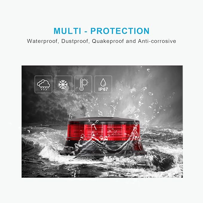Agrieyes Red Beacon Light 4.2Inch, 7 Flashing Modes Safety Warning Lights Magnetic, LED Emergency Strobe Lights for Vehicles, Caution Hazard Lights for Truck Tractor Golf Carts Snow Plow Postal Cars