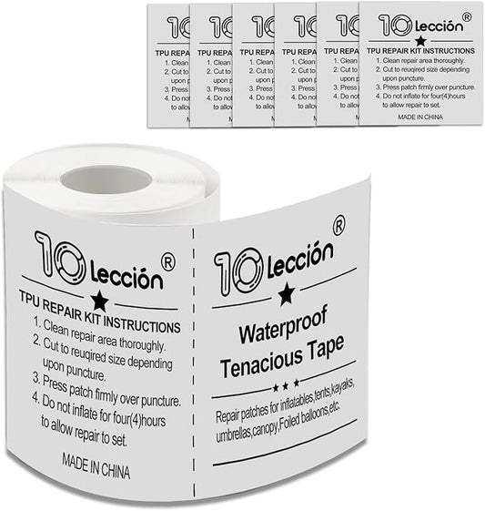 TPU Pool Patch Repair Kit for Air Mattress, Swimming Pool, Bounce House, Tent, Canvas, Canopy, Pool Floats, Tubes Air Bed and Inflatable Toys (3 in x 10 ft)