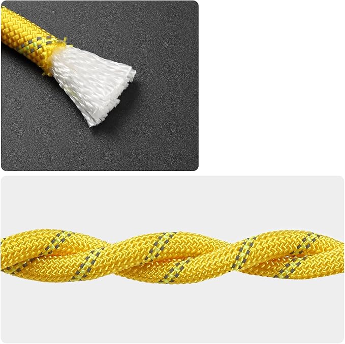 1/2 in x 16 ft Boat Marine Rope for Canyoneering, Floating, Fishing, Rafting, Camping, Hiking, Hunting, Anchor, Arborist Tree, Rafting, Rescue, Knotting Practice Nylon/Polyester Yellow