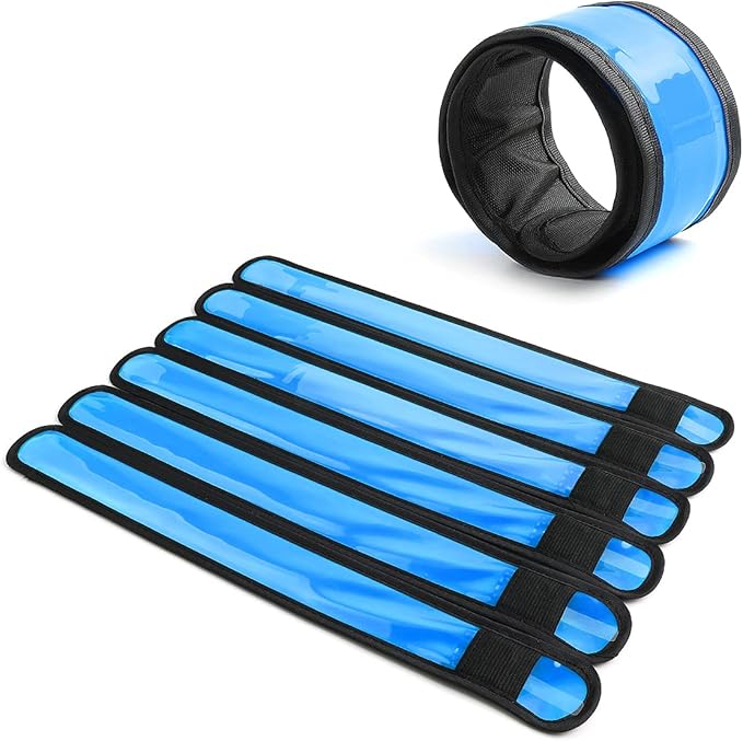 Pack of 6 LED Light Up Band Slap Bracelets Night Safety Wrist Band for Cycling Walking Running Concert Camping Outdoor Sports