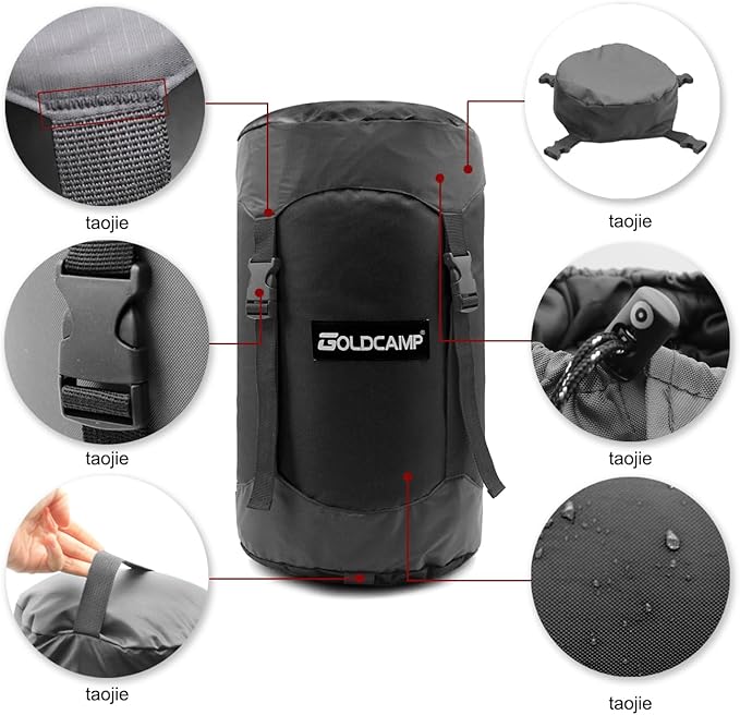 Outdoor Storage Stuff Sacks, Camping Gear Organizer (BLACK, M)