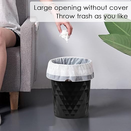 YGJT Small Trash Can, 3 Pack 1.8 Gallons Bathroom Trash Can, Slim Waste Basket, Round Garbage Can, Plastic Trash Bin for Kitchen, Dorm, Bedroom, Office, Living Room, Study, Compact Spaces