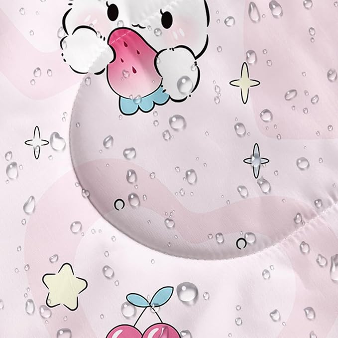 AILONEN Pink Lovely Rabbit Sleeping Bag for Girls Kids Adults,Warm and Cool Weather,Lightweight,Waterproof Backpacking,Cartoon Flowers Printed Bunny Sleeping Bag for Camping