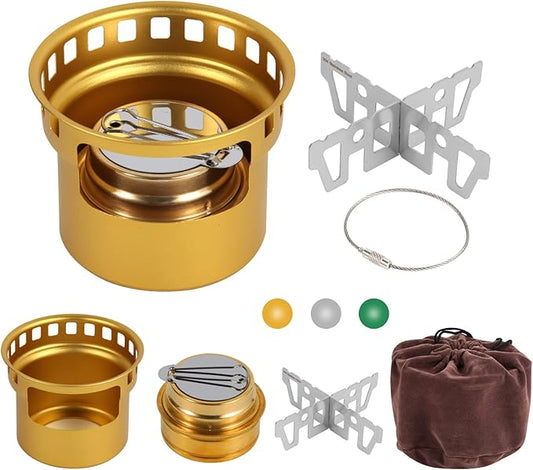 2 In 1 Mini Alcohol Stove For Camping, Portable Alcohol Burner With Stainless Steel Cross Stand, Storage Bag, Lightweight Tiny Brass Stove For Backpacking Emergency Outdoor Coffee