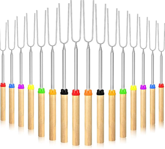 40 Pack 32 Inch Marshmallow Roasting Sticks Bulk, Smores Skewers for Fire Pit Kit, Hot Dog Camping Skewers Accessories Campfire Marshmellow Extendable Forks Bbq Tools Smores Sticks