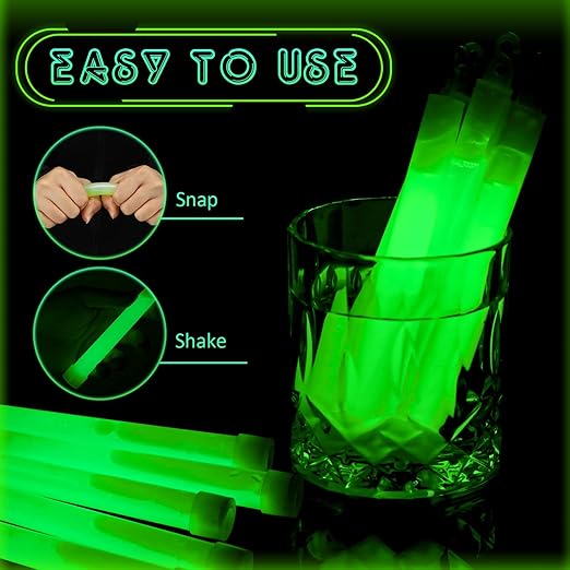 Sotiff 48 Pcs Bright 6 Inch Large Glow Sticks Bulk Emergency Glow in The Dark Sticks with 12 Hour Duration for Camping Hiking Outdoor Parties Activities Survival Storms Blackouts (Green)