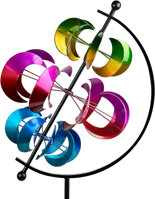 62.9" Large Wind Spinner Outdoor Decor, Garden Art with Metal Stake, Resistant for Yard, Patio and Lawn