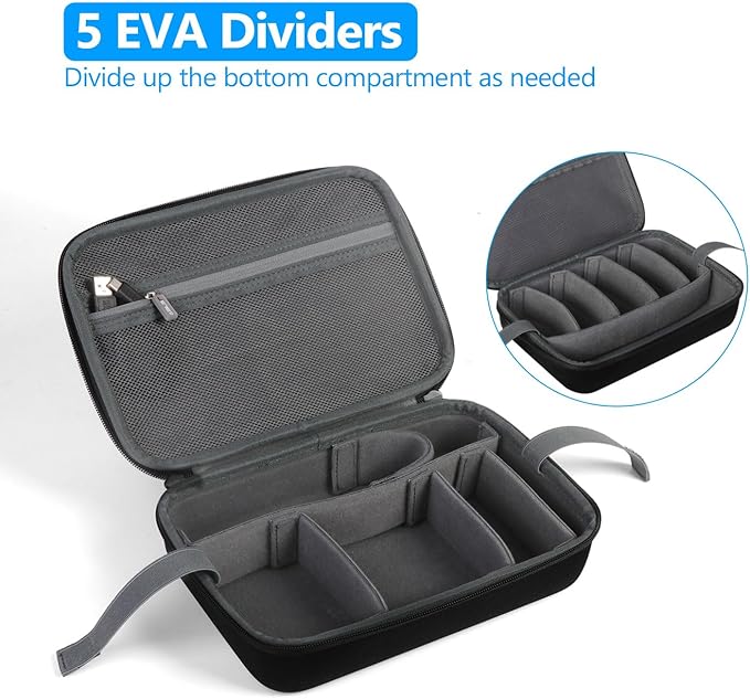 JSVER PU Leather Hard Shell Carrying Case for GoPro Hero13/12/11/10/9/8/7, AKASO EK7000 / Brave 4 4K / Brave 7 LE/Brave 8 / V50X and Insta360