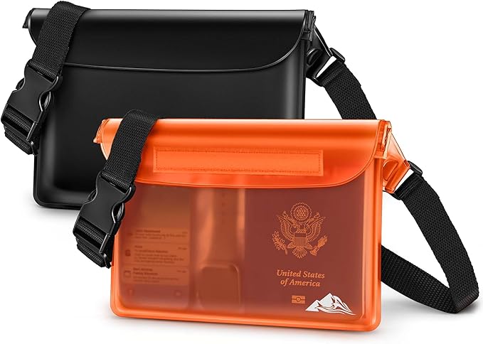 HEETA Waterproof Fanny Pack, Waterproof Pouch Dry Bag 2/3/4 Pack for Phone Passport Purse, Adjustable Waist Strap for Swimming Kayaking Boating Paddle Board Accessories Cruise Beach Camping Essentials