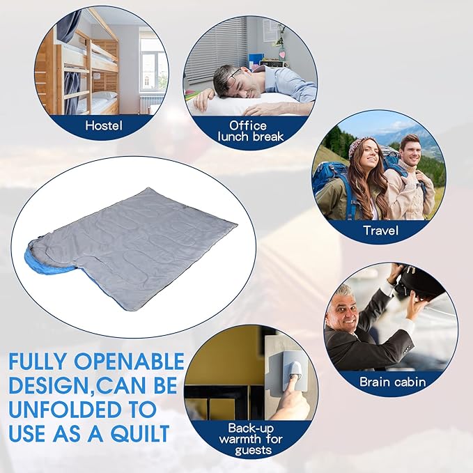 10 Pcs 0 Degree Camping Sleeping Bags Bulk for Adults Cold Weather Sleeping Bags 4 Season Warm Waterproof Lightweight with Compression Sack for Backpacking Hiking Travel Homeless