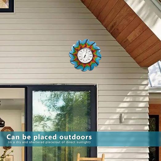 MUMTOP Outdoor Thermometers for Patio-Wall Indoor Outdoor Thermometer - Colorful Flower Outside Thermometer Decorative Temperature for Home or Garden Decor
