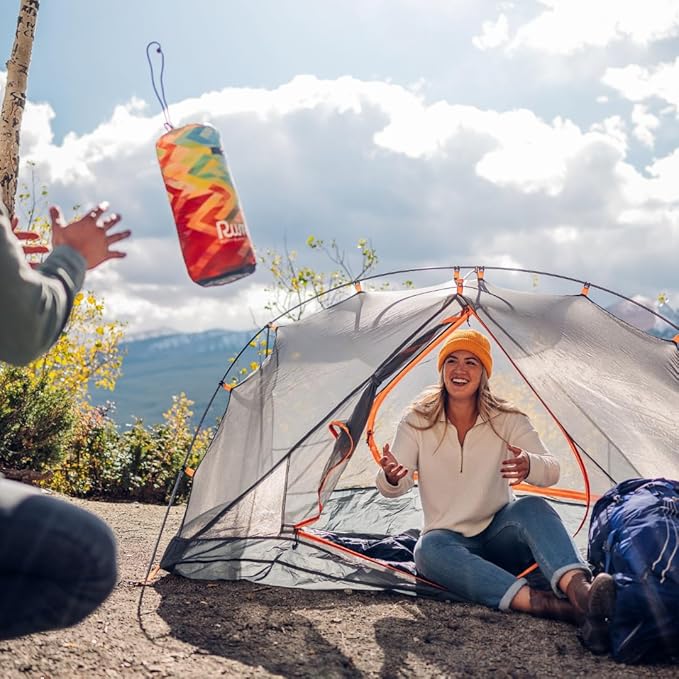 Rumpl Original Puffy Blanket - Warm, Water-Resistant Camping Blanket with 100% Recycled Synthetic Insulation, 52"x75", Original Puffy V1, Rocky Mountain Fade