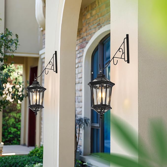 4 Pack 10 Inch Plant Hanger, Hand-Forged Outdoor Wall Plant Hooks, Indoor Hanging Plant Bracket for Flower Basket, Lantern, Bird Feeder, Wind Chime, Doorplate, Fence