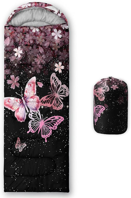 QOOMO Camping Sleeping Bags,3 Season Warm & Cool Weather,Lightweight,Waterproof Sleeping Bags for Adults & Kids,Traveling,and Outdoors,Camping Gear Equipment