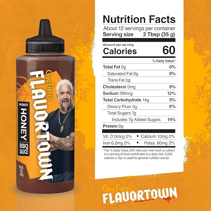 Flavortown BBQ Sauce Variety Pack - Gourmet BBQ Sauce, Barbecue Sauce Set, BBQ Sauce Sampler, Grilling Sauces Gift Set, Carolina, Money Honey, Mop, Smokin' Hickory - 14 Ounce (Pack of 4)