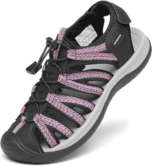 Dannto Women's Closed Toe Hiking Sandals Walking Water Sandal Comfort Athletic Sport Outdoor Sandals