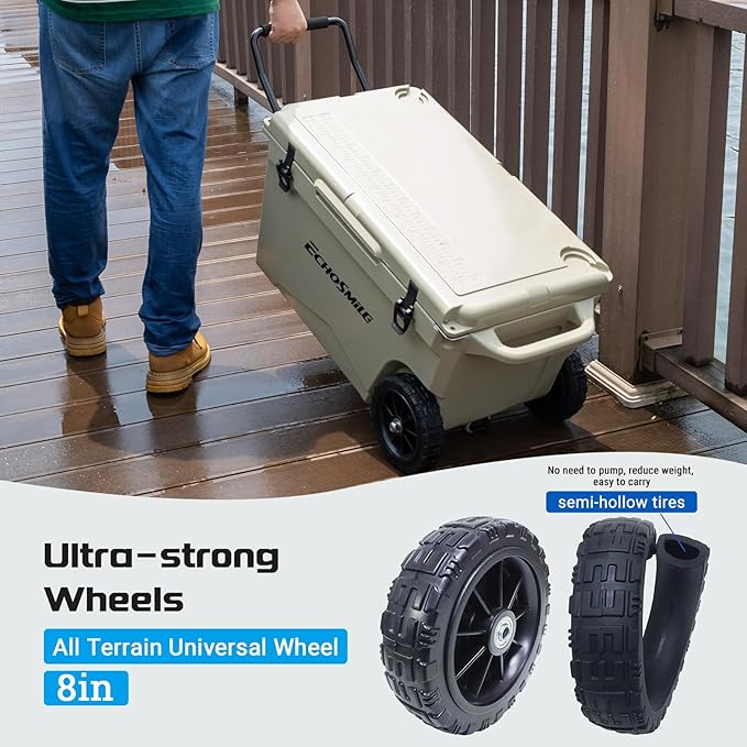 EchoSmile 25/30/35/40/60/75 Quart Rotomolded Cooler, Built to Stand up to The Rigors of The Journey