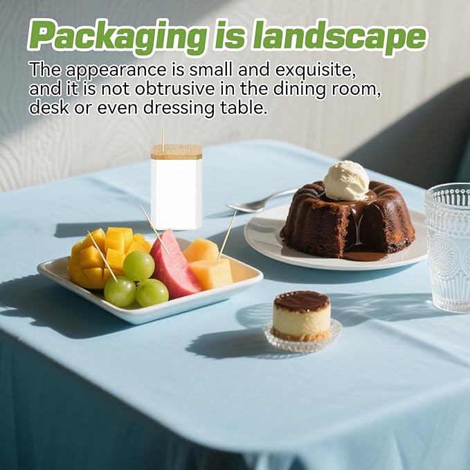 HOPELF Toothpick Holders 1 Pack with 2400 Picks,Round Toothpicks Double-Side Point for Teeth,Food Pick,Appetizers,Cocktails Fruits,Olive&DIY Craft.