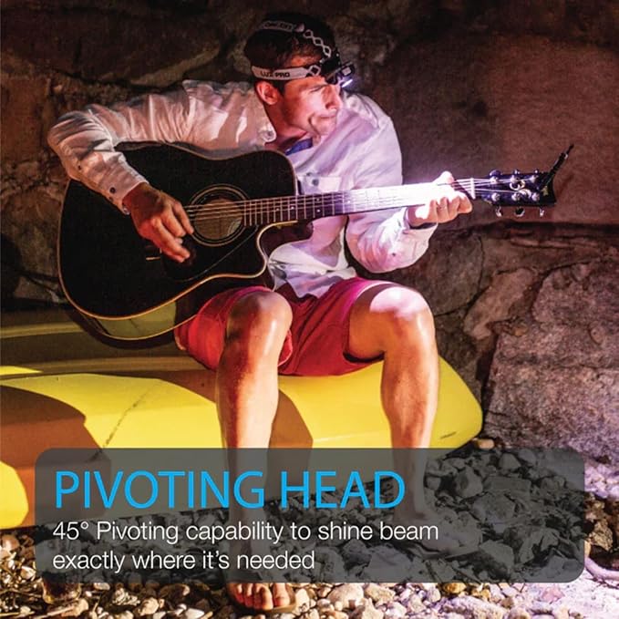 LUXPRO LP345V2 LED Headlamp - Bright 300 Lumen Head Lamp for Outdoors, Camping & Hiking - 6 Light Modes White, Green & Red Light - IPX4 Waterproof - Adjustable Headband - Batteries Included - 6 Pack