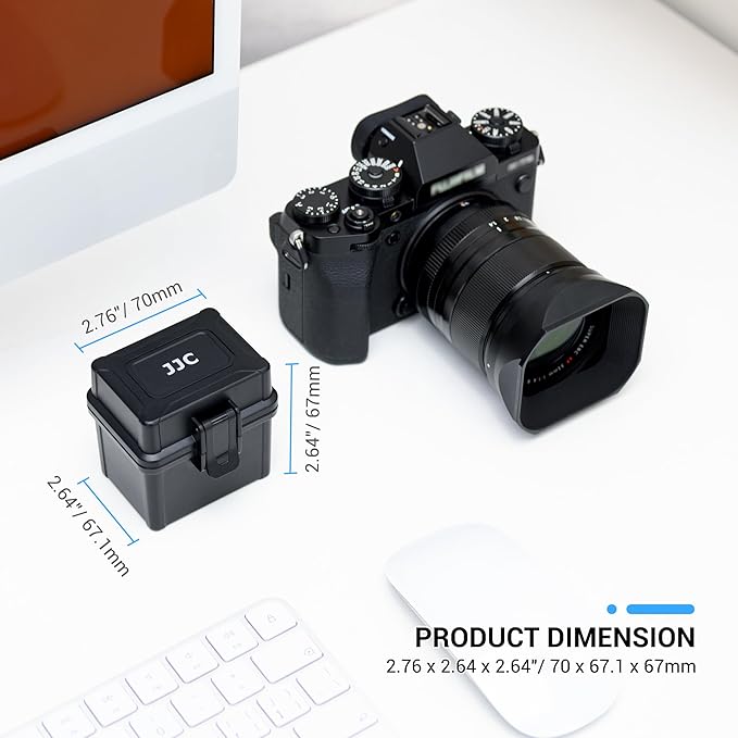 JJC Portable Camera Battery Organizer for 2 x Canon LP-E17 LP-E12 Nikon EN-EL25 EN-EL14A Sony NP-FZ100 FW50 Fuji NP-W235 NP-W126 Battery & SD Card