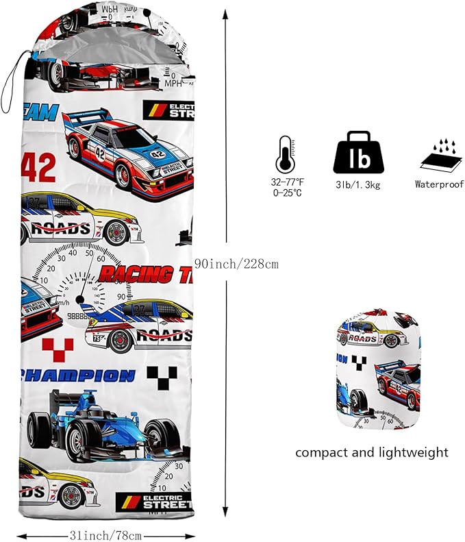 Print sleeping bag,sleeping bags,Outdoor Camping Sleeping Bag，Suitable For Children Boys And Girls Portable,Waterproof,Compact And Lightweight,Great For Outdoor Camping,Backpacking And Hiking