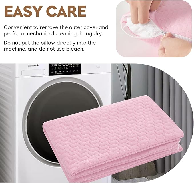 Small Shredded Memory Foam Pillow, Camping Pillow Travel Pillow - Compressible Medium Firm, Breathable Cover, Ideal Backpacking Hiking, Airplane and Car (Apricot Pink, M)