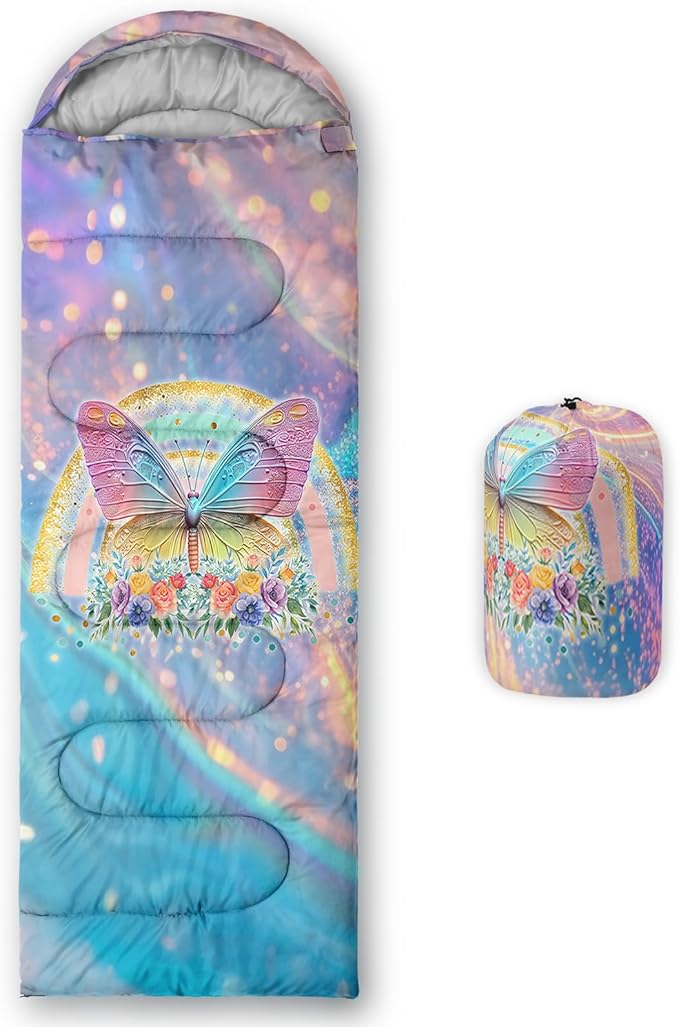 Print sleeping bag,sleeping bags,Outdoor Camping Sleeping Bag，Suitable For Children Boys And Girls Portable,Waterproof,Compact And Lightweight,Great For Outdoor Camping,Backpacking And Hiking