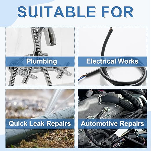 FOURGUN Self Fusing Silicone Tape Black 1" x 16.4FT Heavy Duty Waterproof Leak Proof Repair Tape for Plumbing Hose Pipeline Electrical Wrapping Emergency Seal for Hot/Cold Pipes & Tools