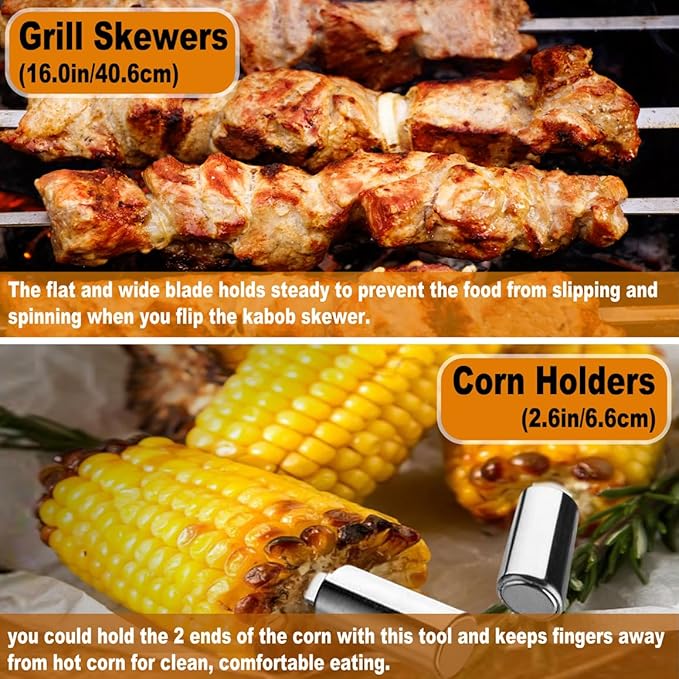 POLIGO 26PC Exclusive BBQ Grill Accessories in Aluminum Case for Birthday Christmas Grilling Gifts - Premium Grill Utensils Set with Barbecue Claws, Meat Injector, Thermometer for Smoker, Camping BBQ