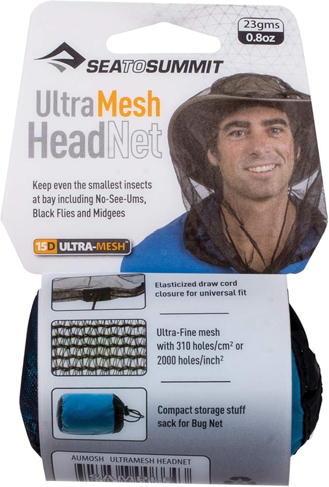 Sea to Summit Ultra-Mesh Mosquito Head Net for Midges, No See-ums and Small Insects
