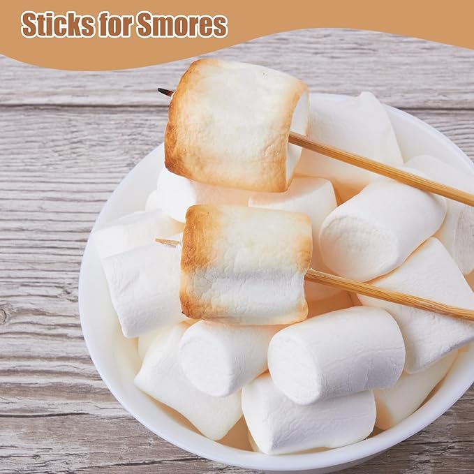 150PCS 16" Bamboo Skewers Sticks for Barbecue Smores Marshmallows Chocolate Fountain Plant Stakes Fruit and Crafting,Φ=4mm