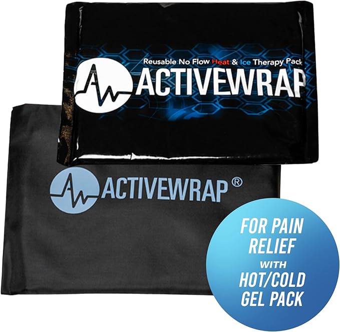 Ice Pack for Injuries Reusable, Hot Cold Packs for Pain Relief, First Aid & Injury Recovery. Individual Pack Cover Included for use in ActiveWrap Hip, Knee or Back Ice Wraps Lg, 10 x 10 inches