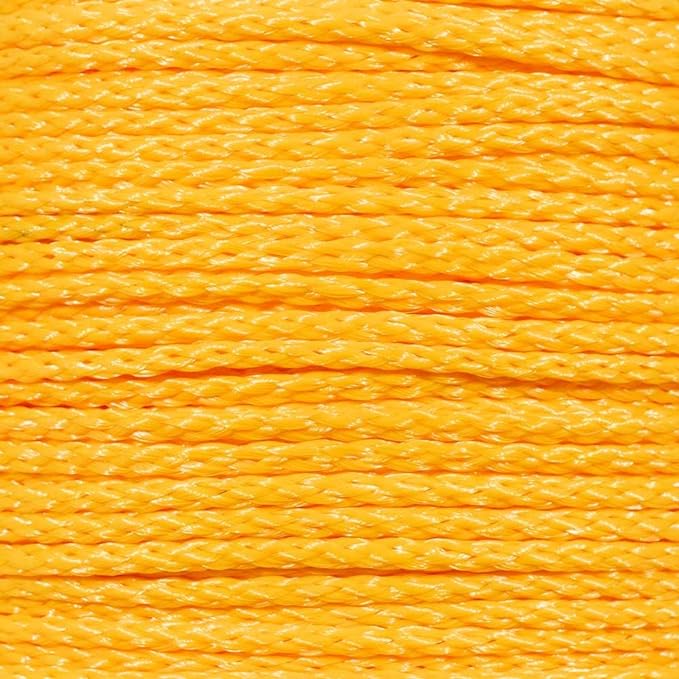 Hollow Braid Polypropylene Rope (1/4 Inch, 100 Feet, Yellow) - Barrier Rope - Trail Marking, Crowd Control, Golf Courses