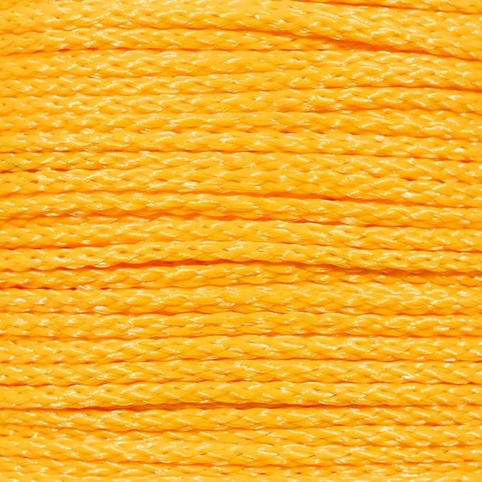 Hollow Braid Polypropylene Rope (1/4 Inch, 1000 Feet, Yellow) - Barrier Rope - Trail Marking, Crowd Control, Golf Courses