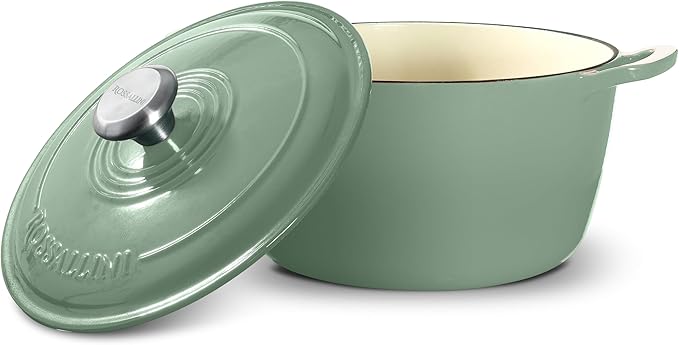 Signature Enameled Cast Iron Dutch Oven, Non-Stick Serving Pot with Tight Fitting Lid for Perfect Roasting, Baking, Sauteing, and Bread Making | 3.5Q (3.3L) - Sage