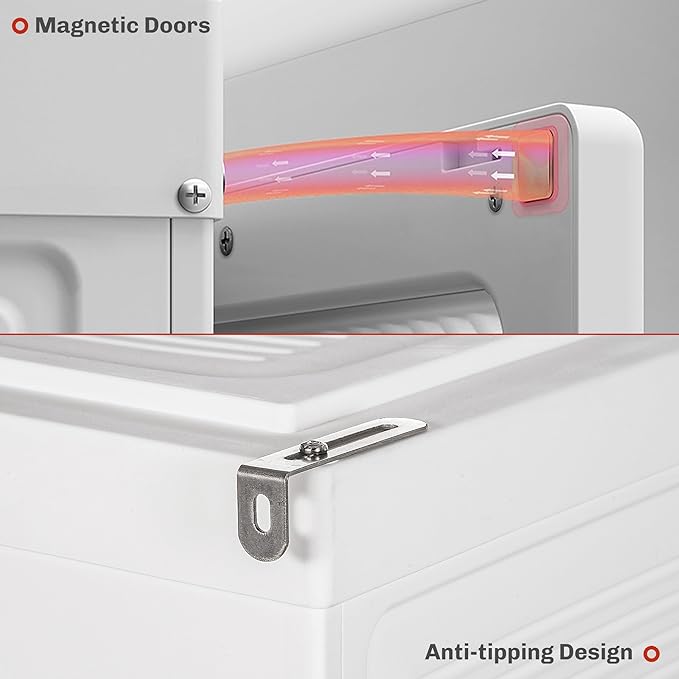 HOMCOM Portable Wardrobe Closet, Folding Clothes Storage Organizer with 6 Cube Compartments, 4 Magnet Doors, White