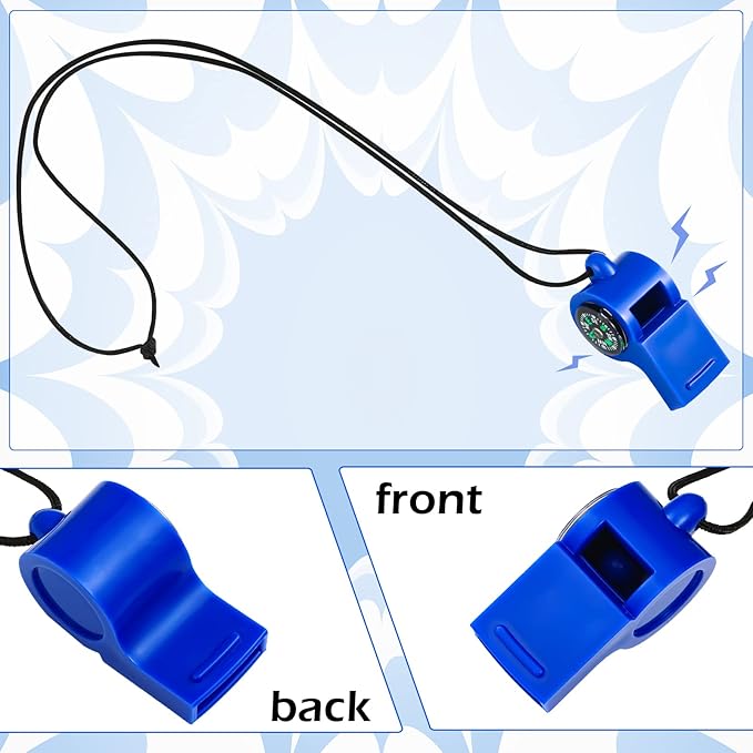 Whistle Compass 2 in 1 Function Whistles with Compass Combo Emergency Survival Whistle Loud Safety Whistle Plastic with Lanyard for Outdoor Hiking Camping Boating Hunting Fishing (7 Pcs, Colorful)
