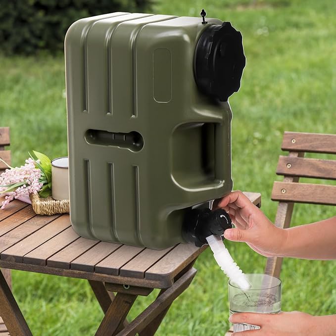 Dicunoy Water Container with Spigot, 3 Gallon Camping Water Storage Container, BPA Free Portable Thick Water Dispenser Tank Jug for Vehicle, Car, Outdoor, Hiking, Emergency, Hurricane Supplies