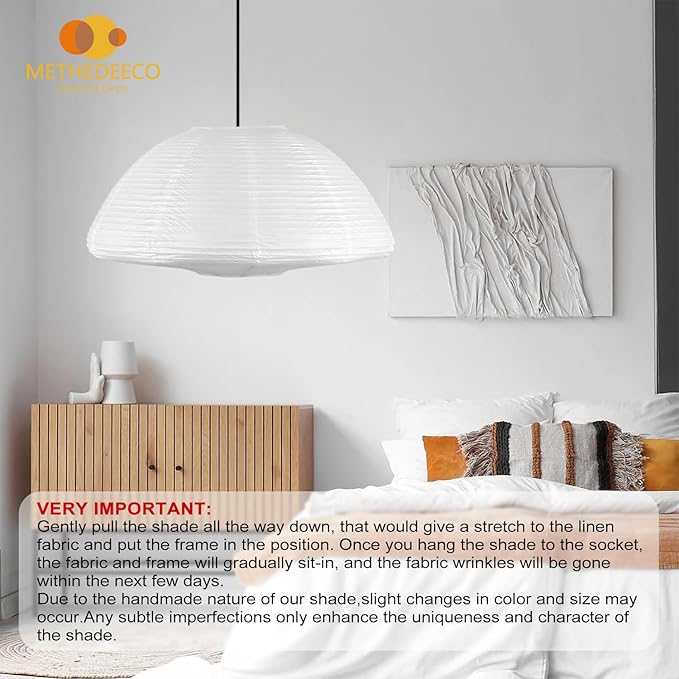 Paper Lanterns 20inch Large Paperlampshade Hanging Rice Paper Lamp.SemicircularPendant Light Shade Chinese Lantern for indoor bedroom,living room.home gift for her