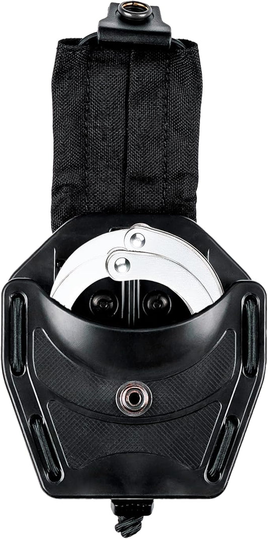 Hero’s Pride MOLLE Handcuff Case - Cover Top Universal Fit Flex Handcuff Pouch for Duty Belts Up to 2.5" Wide - Law Enforcement Handcuff Holder Mounts on Tactical Belt and Vest - Easily Stackable