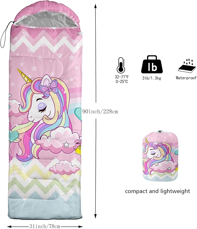 QOOMO Camping Sleeping Bags,3 Season Warm & Cool Weather,Lightweight,Waterproof Sleeping Bags for Adults & Kids,Traveling,and Outdoors,Camping Gear Equipment