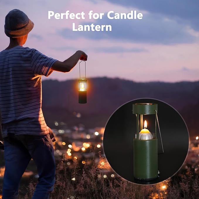 15-Hour Natural Beeswax Candles Compatible with Candle Lanterns - Smokeless Clean Long Lasting Burning for Outdoor, Camping, Emergency, Survival Emergency Preparedness- 10Pack