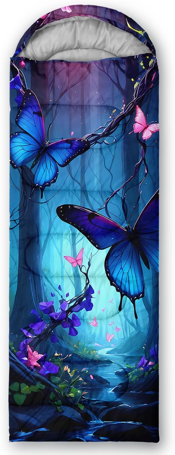 AILONEN Outer Space Astronaut Camping Sleeping Bags,Lightweight & Waterproof,3 Season Warm & Cool Weather,Cartoon Sleeping Bags for Kids,Boys Girls Travelling,Outdoors