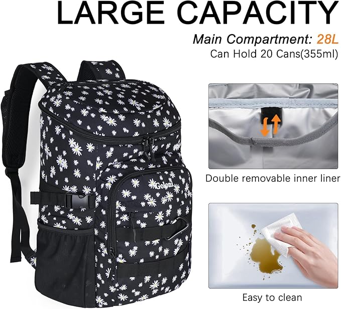 Cooler Backpack Insulated Leak Proof,Small Soft Coolers Bag for Men and Women Camping,Travel,Beach,Hiking,Picnic
