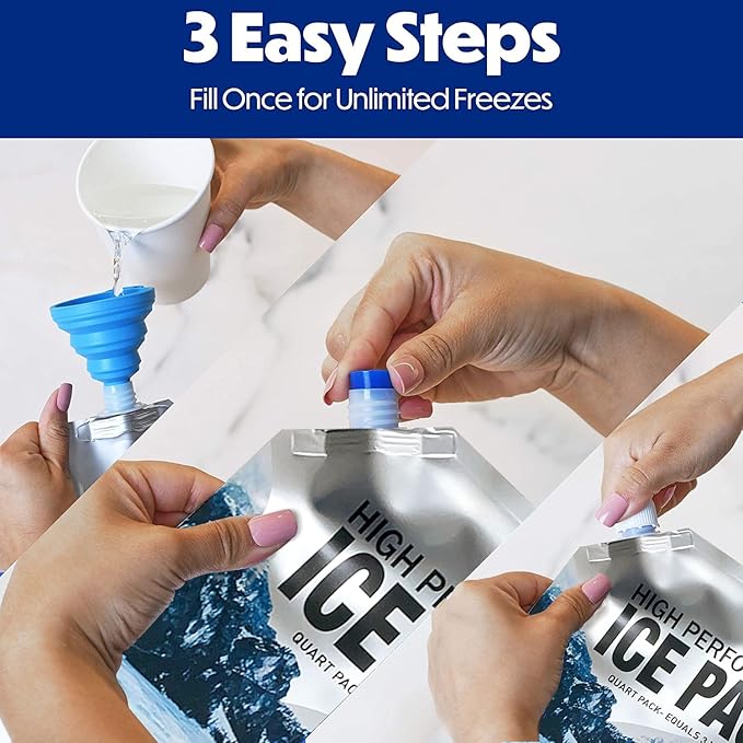 Reusable Ice Packs for Coolers Long Lasting Gel Freezer Packs for Cooler Bag Backpacks, Lunch Box, Cooler Bag, Keeps Food Cold Fresh (Set of 5)